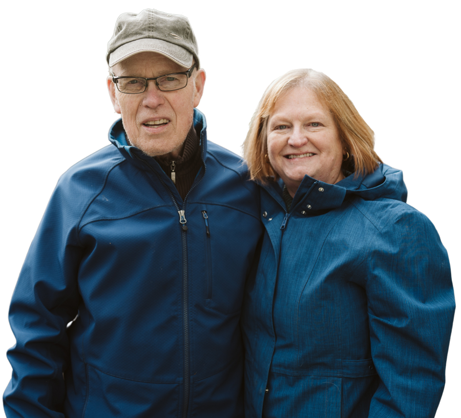 Portrait of a senior couple looking at the camera